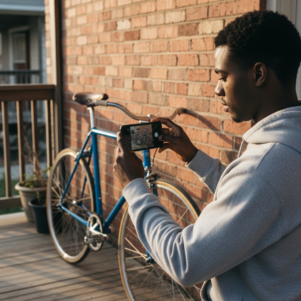 Aerrander photographing a bicycle for verification