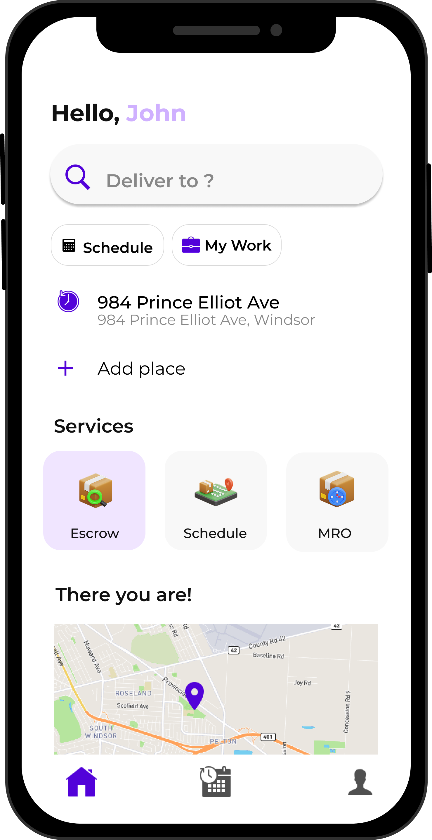 Aerrand app showing escrow verification
